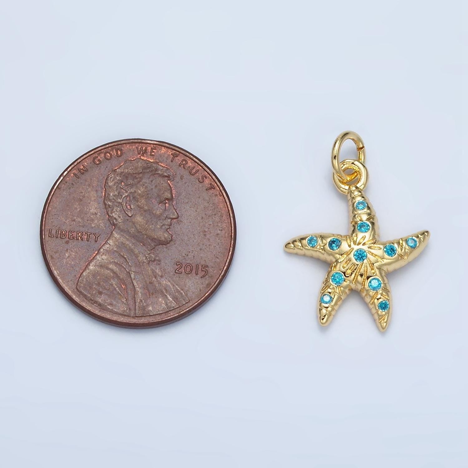 Gold starfish charms dainty gold sea star pendant starfish charm bracelet necklace for diy jewelry making supply m896