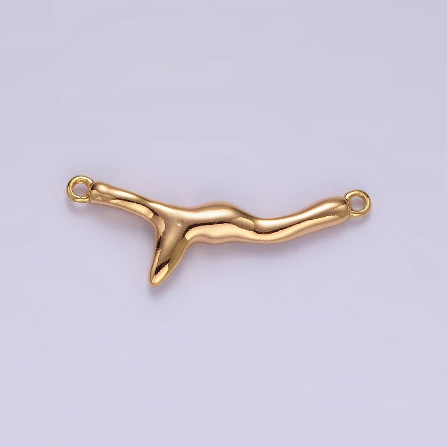 14k gold filled molten drip 23mm minimalist charm connector | g113
