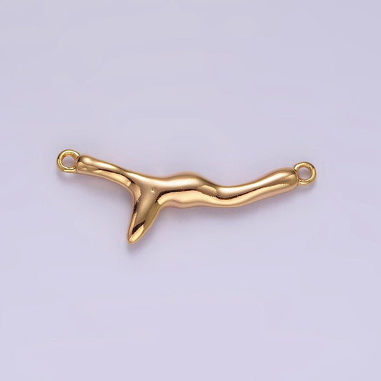 14k gold filled molten drip 23mm minimalist charm connector | g113
