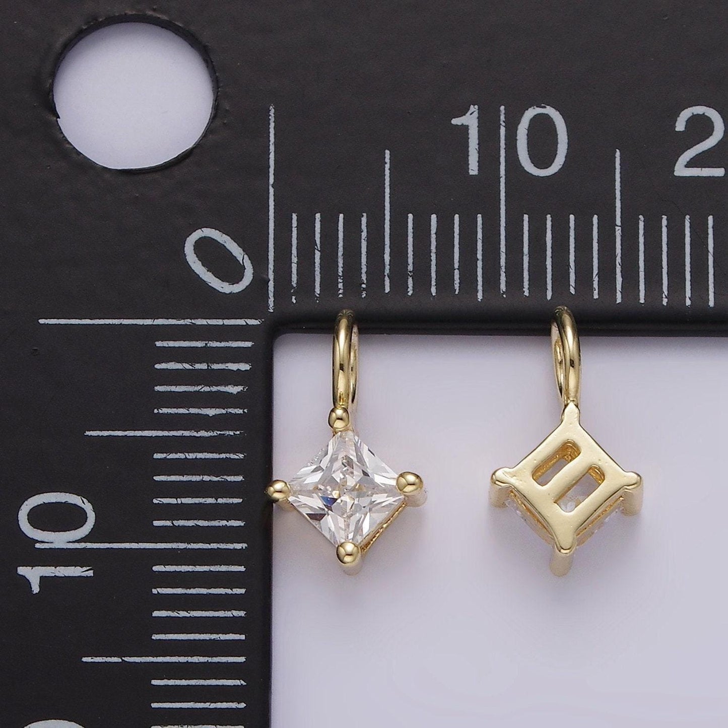 Tiny diamond shape charm, micro pave cz charm, 14k gold filled pendant dainty love minimalist necklace charm for jewelry making ag561