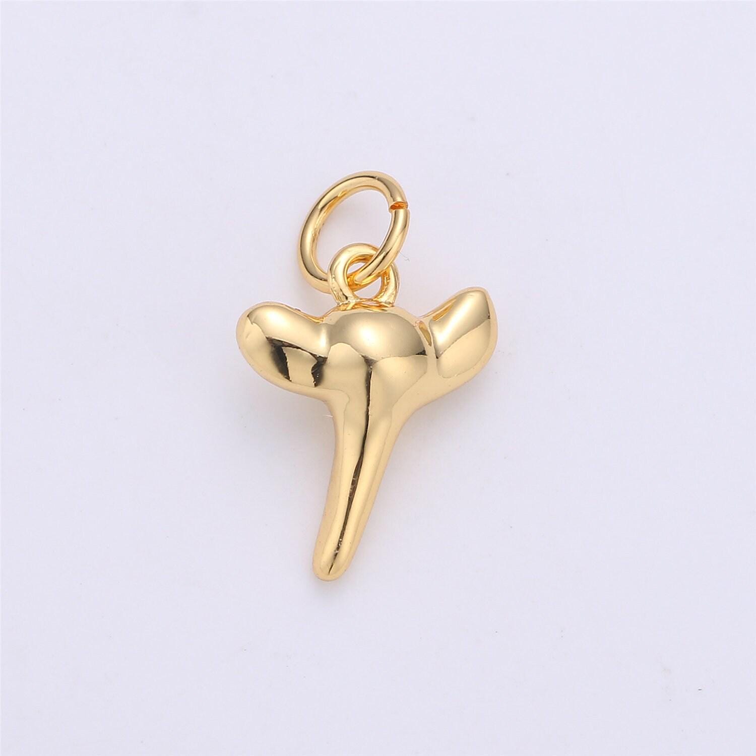 Mini gold shark tooth charm silver tooth charm 14k gold filled shark tooth pendant d-200