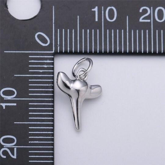Mini gold shark tooth charm silver tooth charm 14k gold filled shark tooth pendant d-200