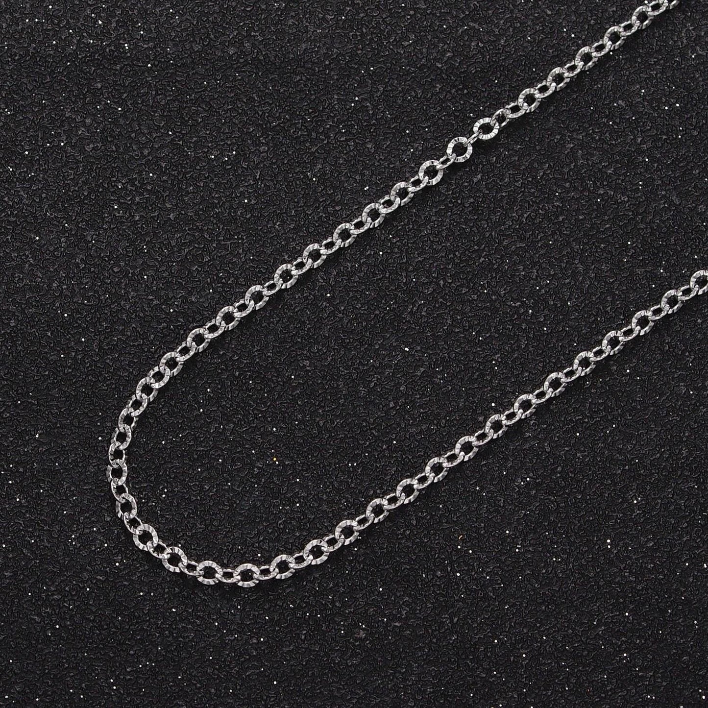 24k gold filled sunburst rolo cable chain, textured 2.2mm width gold & silver jewelry making unfinished chain by yard | roll-937, roll-938