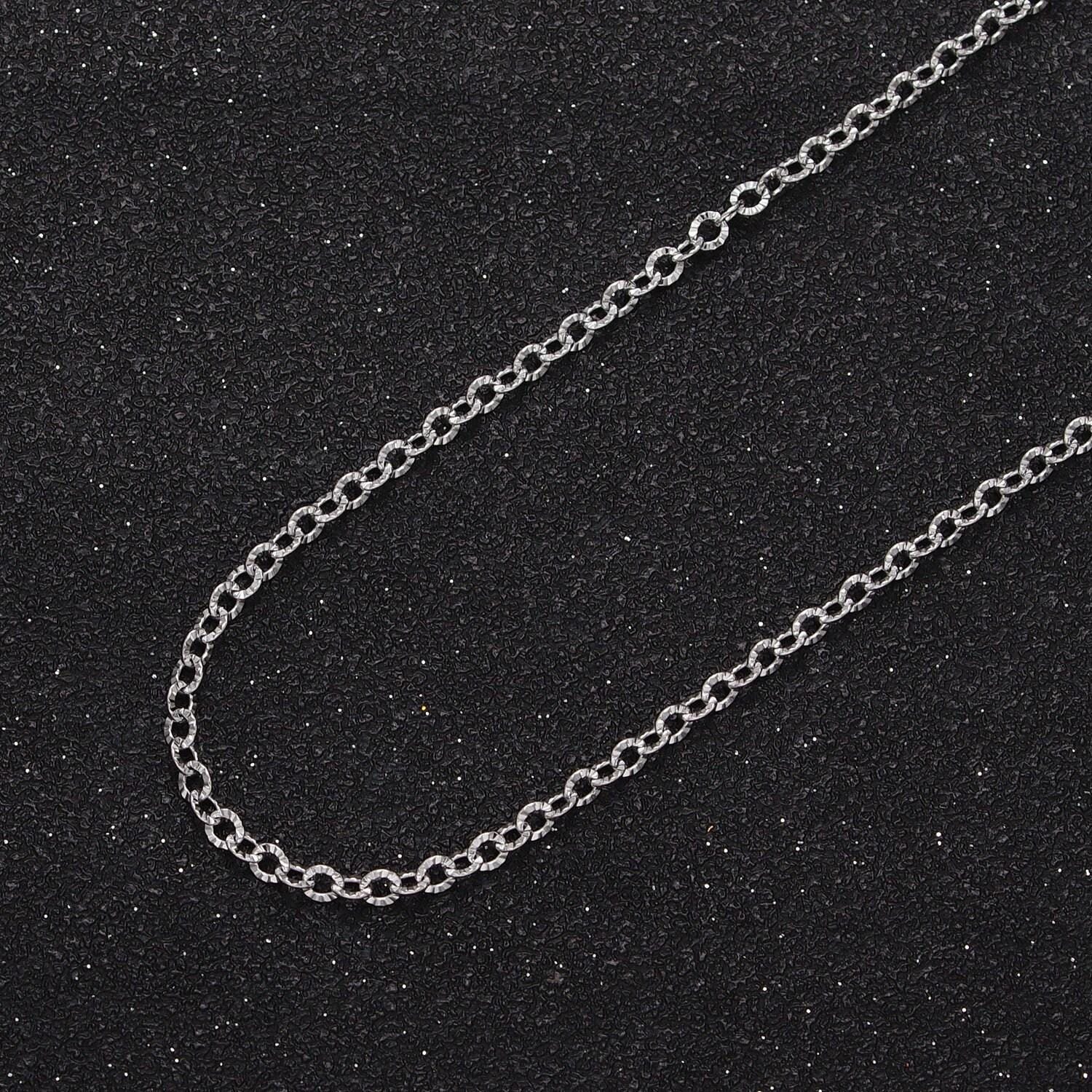 24k gold filled sunburst rolo cable chain, textured 2.2mm width gold & silver jewelry making unfinished chain by yard | roll-937, roll-938