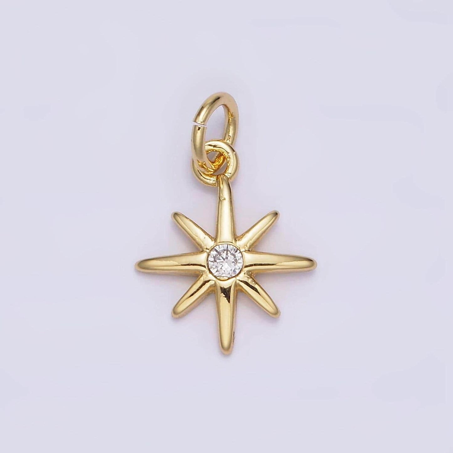 Mini gold north star charms tiny cz charm for necklace earring bracelet jewelry making supply celestial jewelry n-984