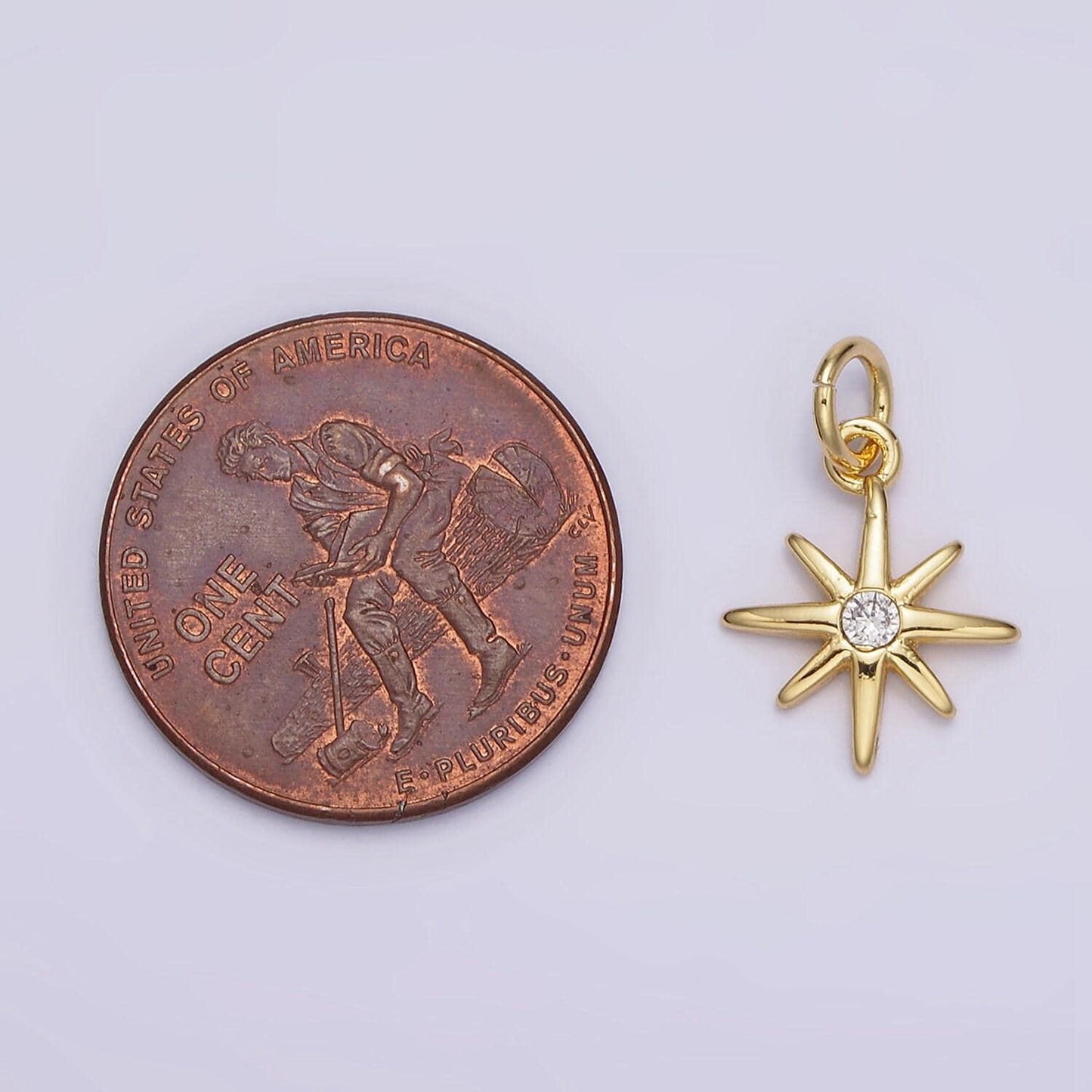 Mini gold north star charms tiny cz charm for necklace earring bracelet jewelry making supply celestial jewelry n-984