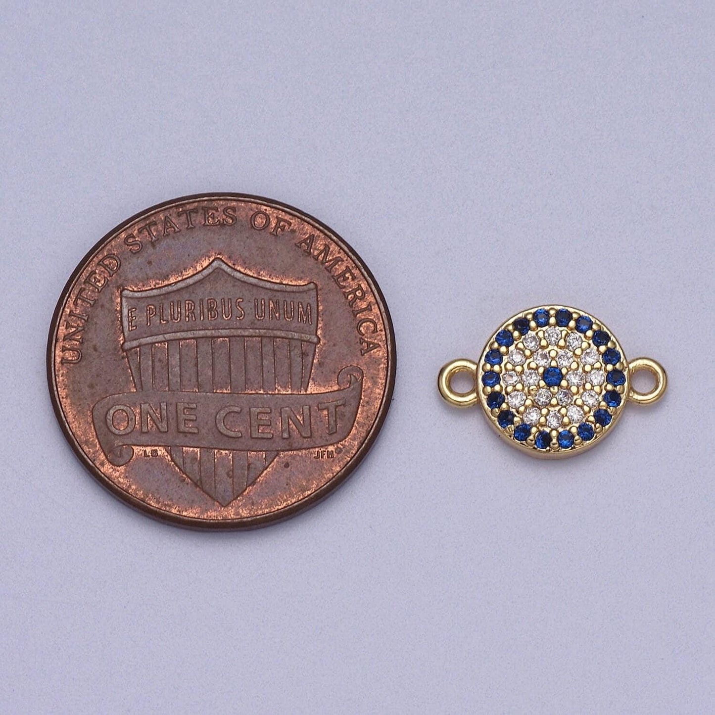 Cubic 18k gold filled evil eye charm connector greek evil eye link connector pave evil eye jewelry making f-061
