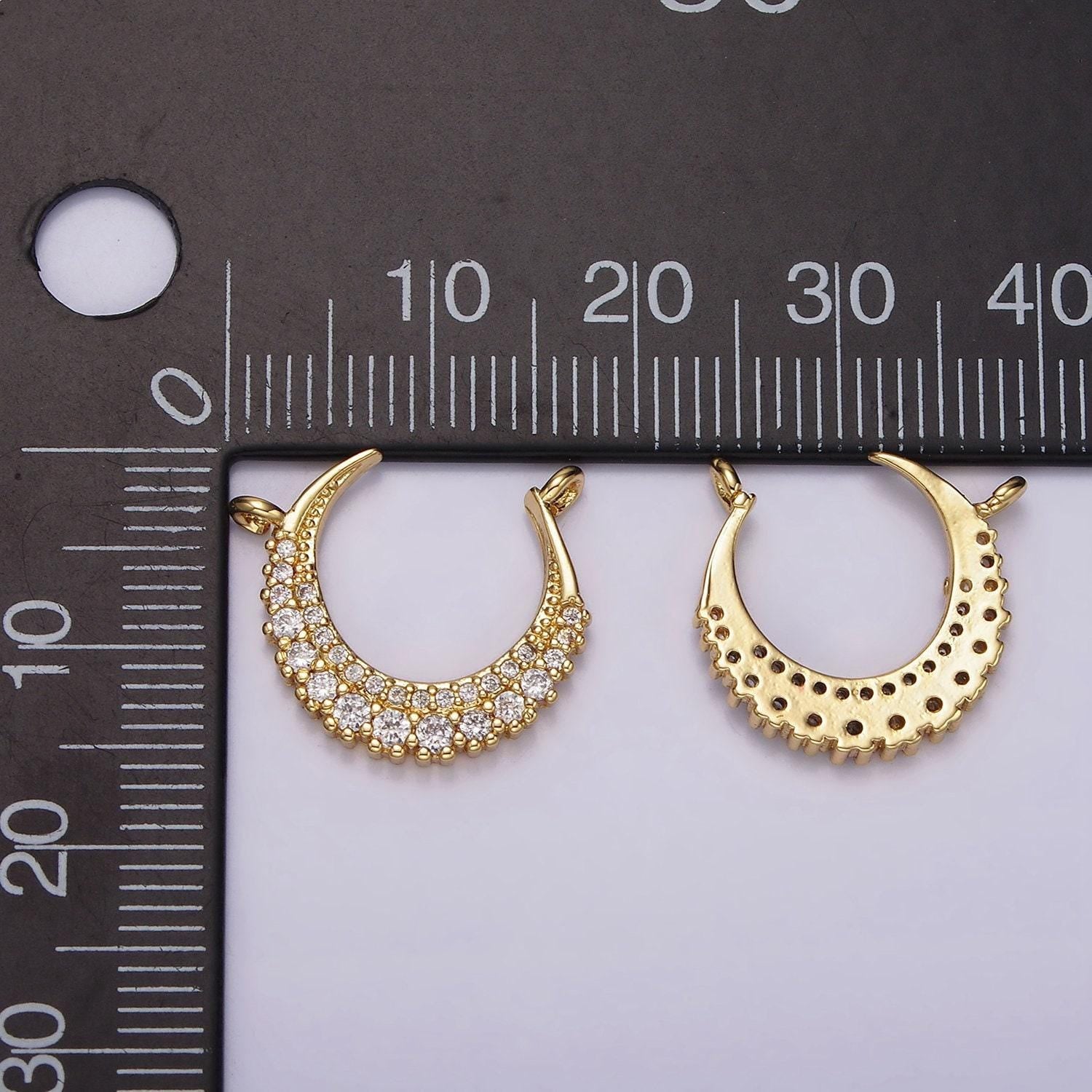 Micro pave crescent moon charm connector gold filled star charm necklace celestial link connector for necklace bracelet component g126