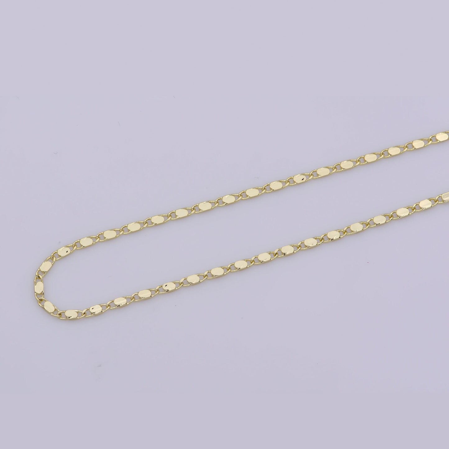 1pc 17.7'' ready to use gold unique necklace chain, layering plate lock chain dainty necklace, perfect for pendant necklace, wa-279