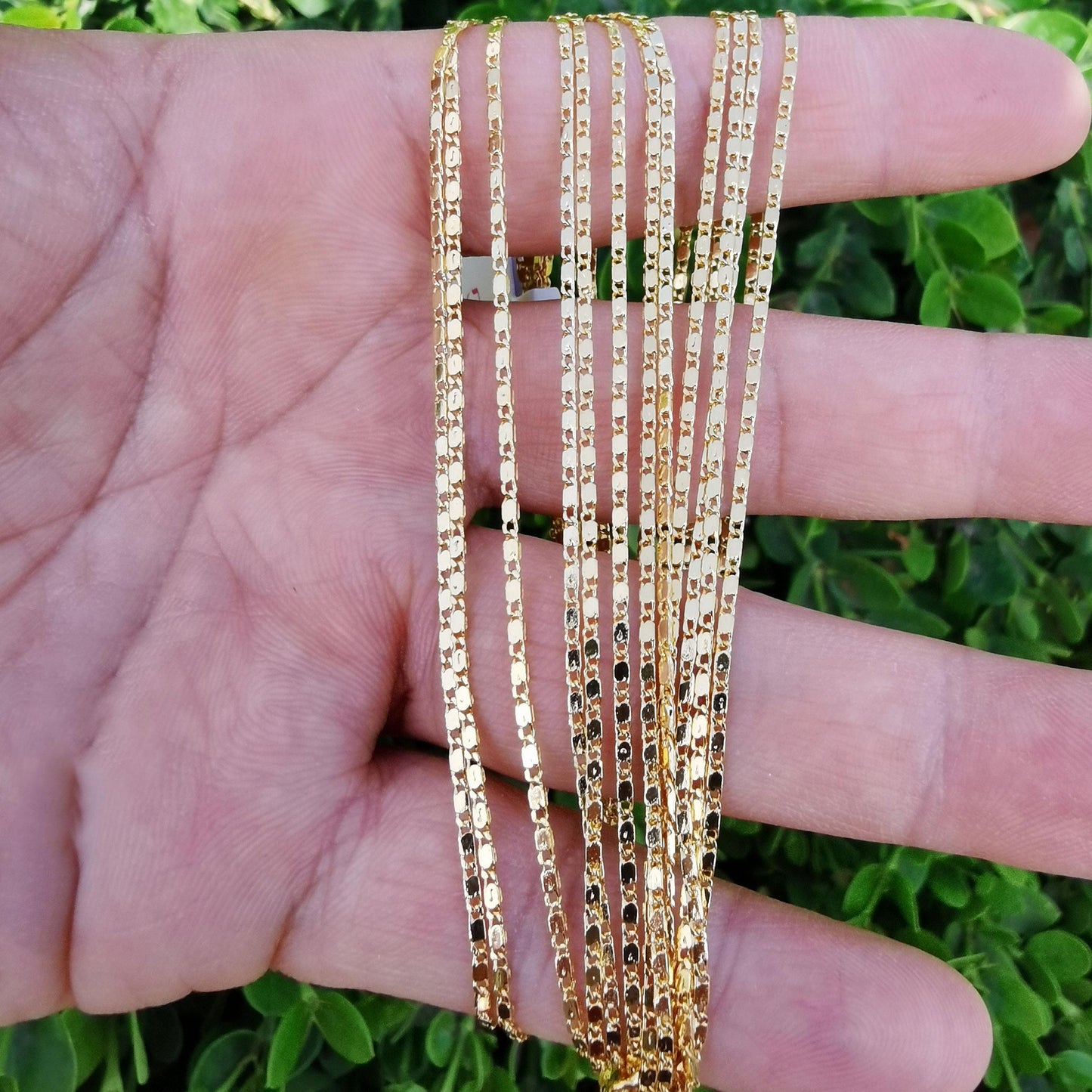 1pc 17.7'' ready to use gold unique necklace chain, layering plate lock chain dainty necklace, perfect for pendant necklace, wa-279