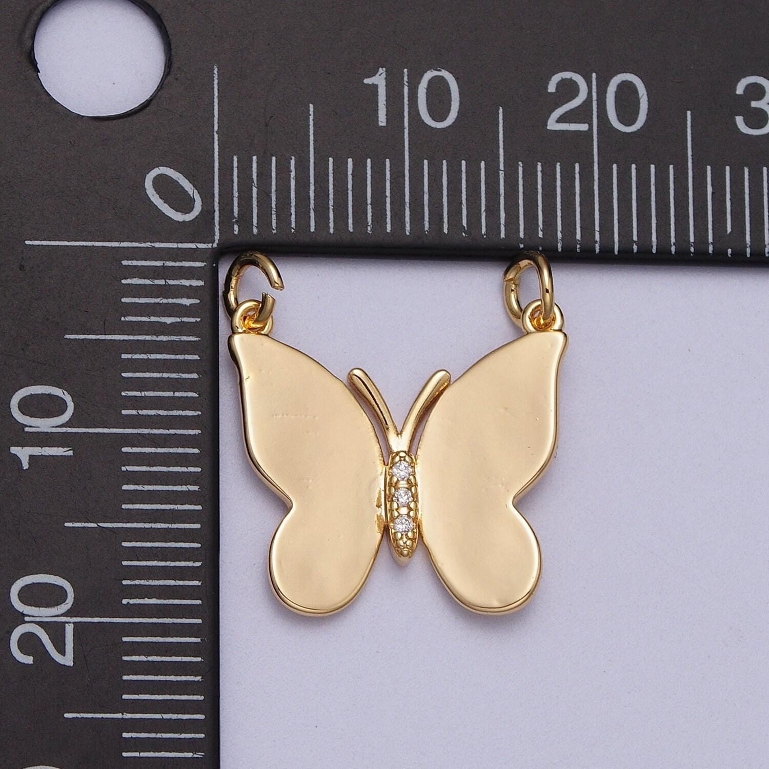 16k gold filled butterfly connector - dainty link connector for necklace charm connector- for necklace bracelet component y672