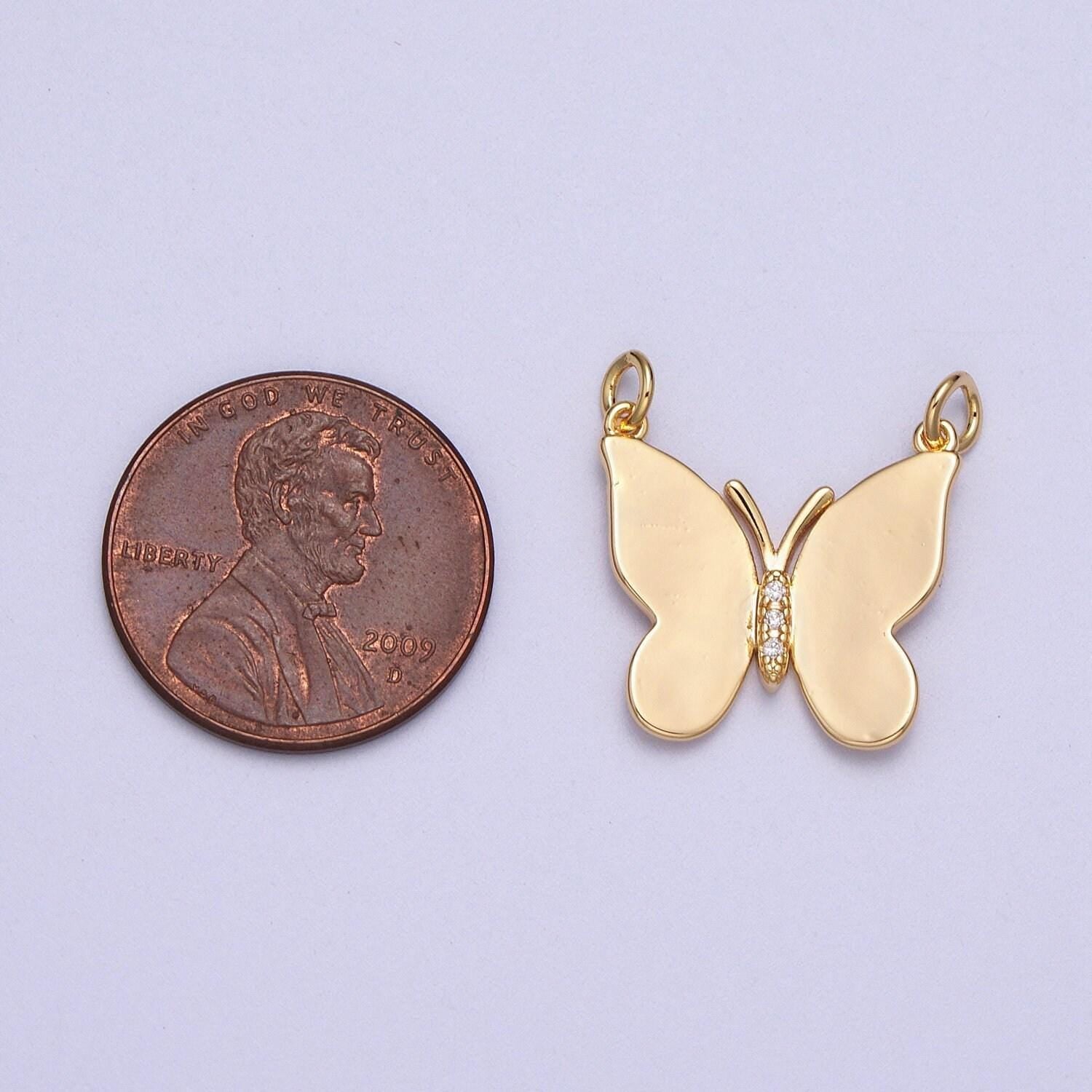 16k gold filled butterfly connector - dainty link connector for necklace charm connector- for necklace bracelet component y672