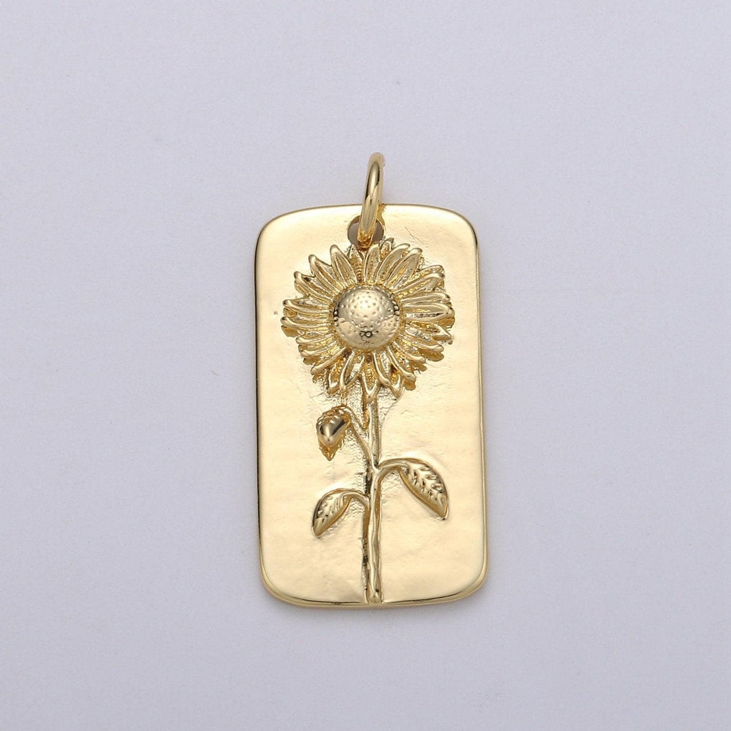 1x gold flower charms, wild flower pendant, dainty flower charm, sun flower poppy daisy hibiscus charm for necklace floral jewelry, d-750