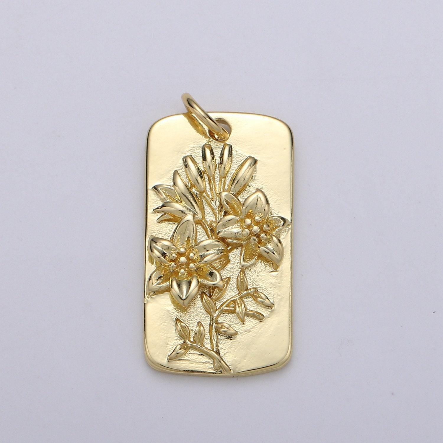 1x gold flower charms, wild flower pendant, dainty flower charm, sun flower poppy daisy hibiscus charm for necklace floral jewelry, d-750