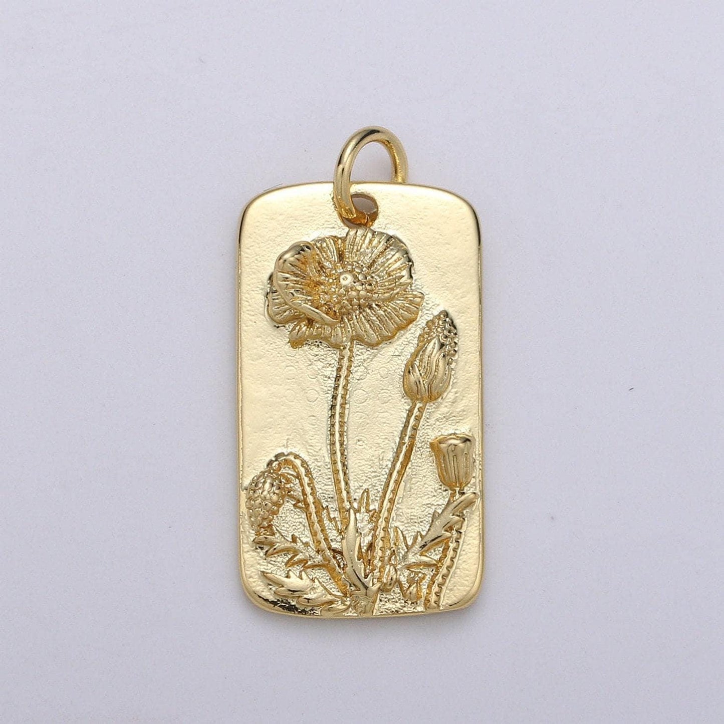 1x gold flower charms, wild flower pendant, dainty flower charm, sun flower poppy daisy hibiscus charm for necklace floral jewelry, d-750