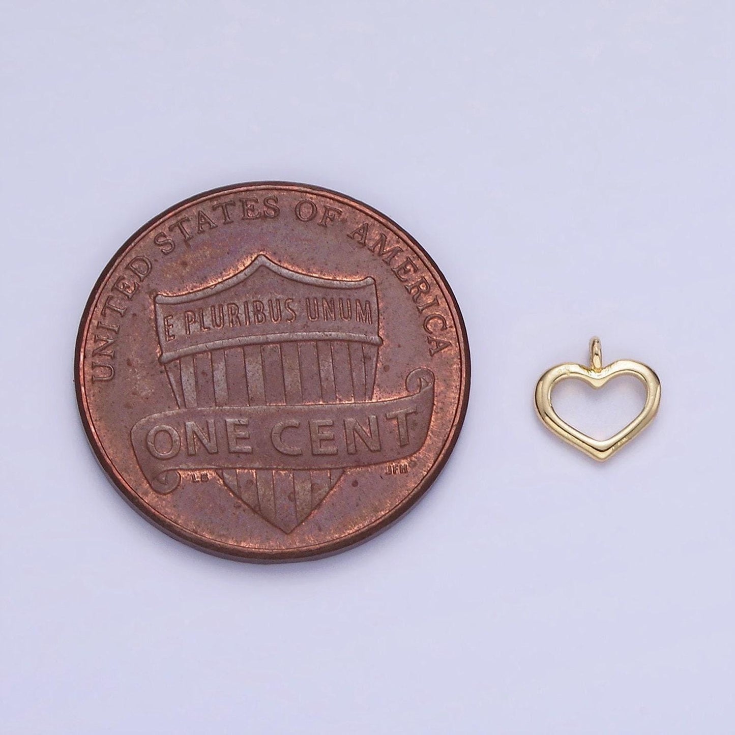14k gold filled mini open heart minimalist charm | ag-753