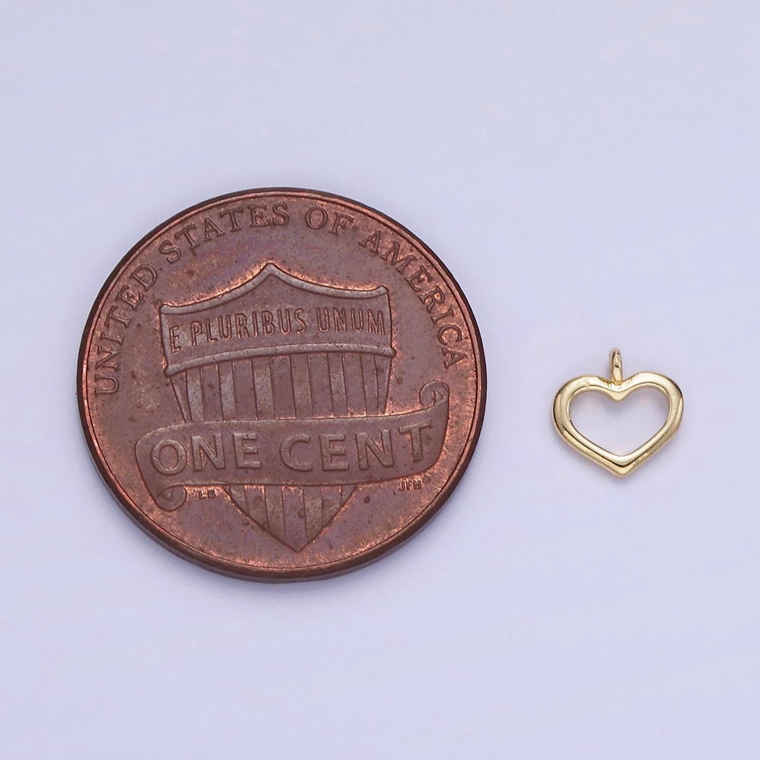 14k gold filled mini open heart minimalist charm | ag-753