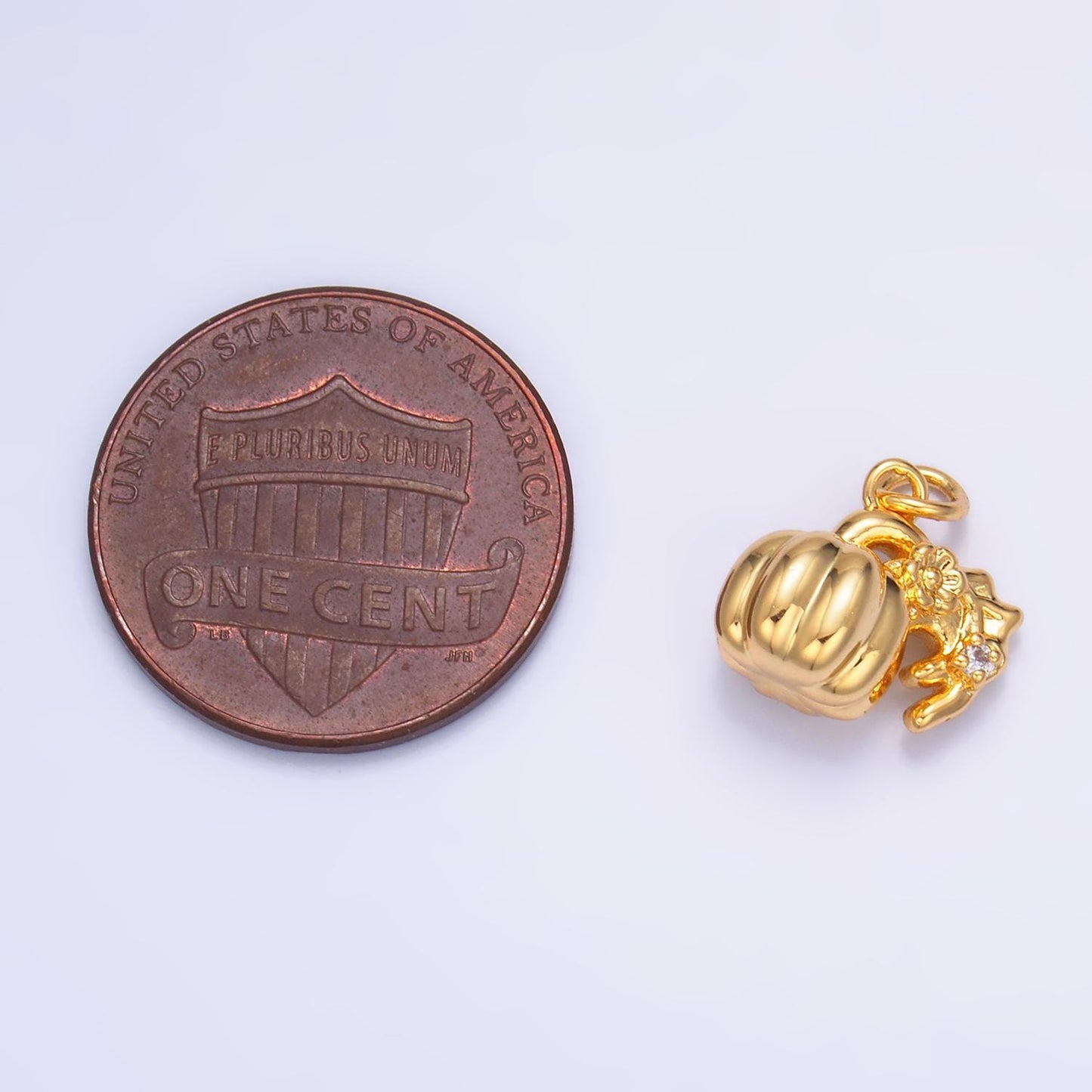 24k gold filled 11mm pumpkin fruit 3d Pumpkin Charm add-on charm | w358
