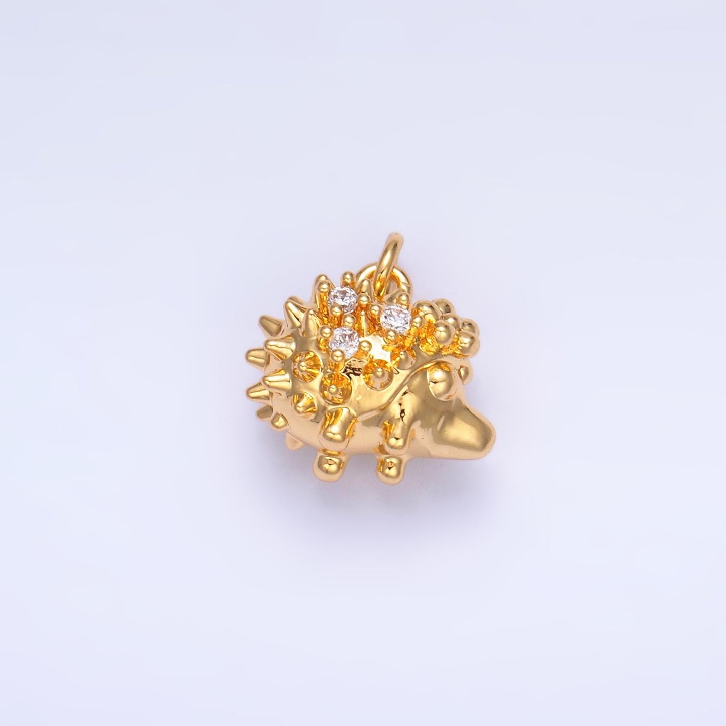 Mini 24k Gold Filled Hedgehog Charm, Porcupine Charm Pendant W380