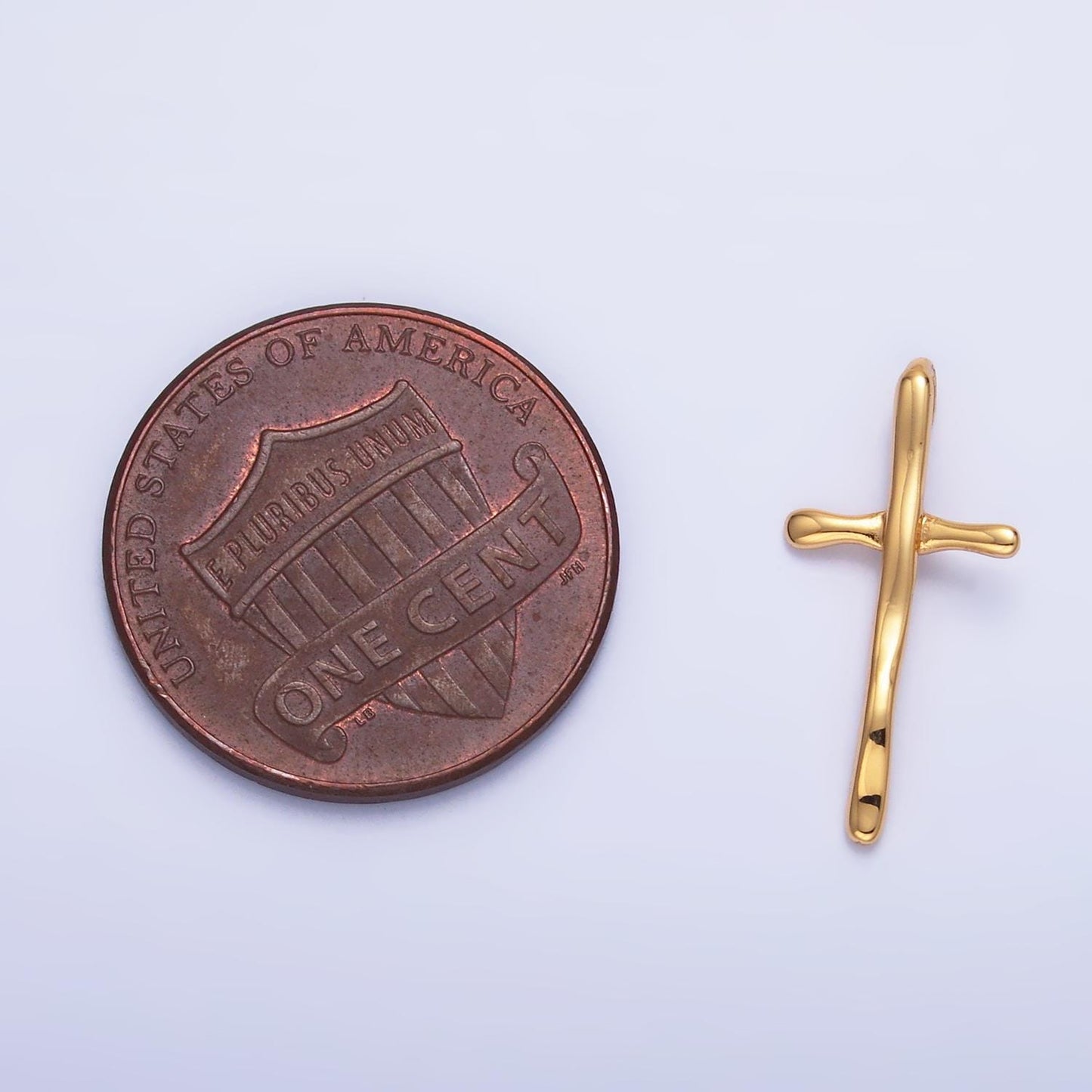 Dainty Cross Pendant Slim Gold Cross Charm add on Charm for Minimalist Religious necklace earring Supply W385