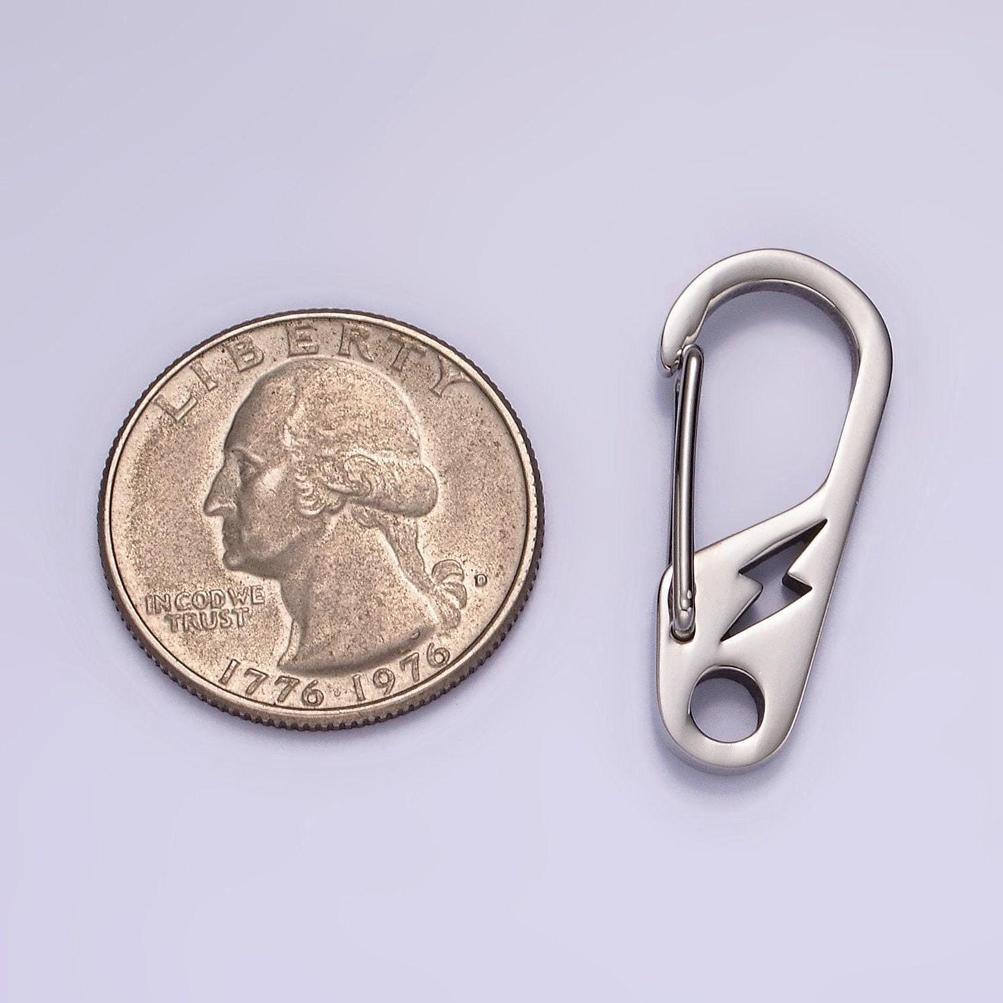 Stainless steel 30mm open lightning oval snap hook carabiner findings supply | z561