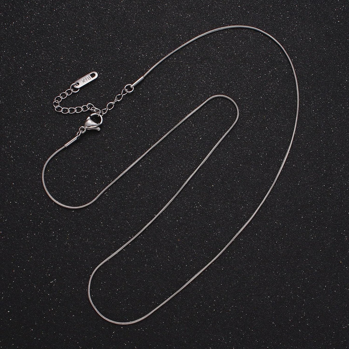 Dainty gold stainless steel 1mm snake herringbone 18 inch layering chain necklace | wa-2486