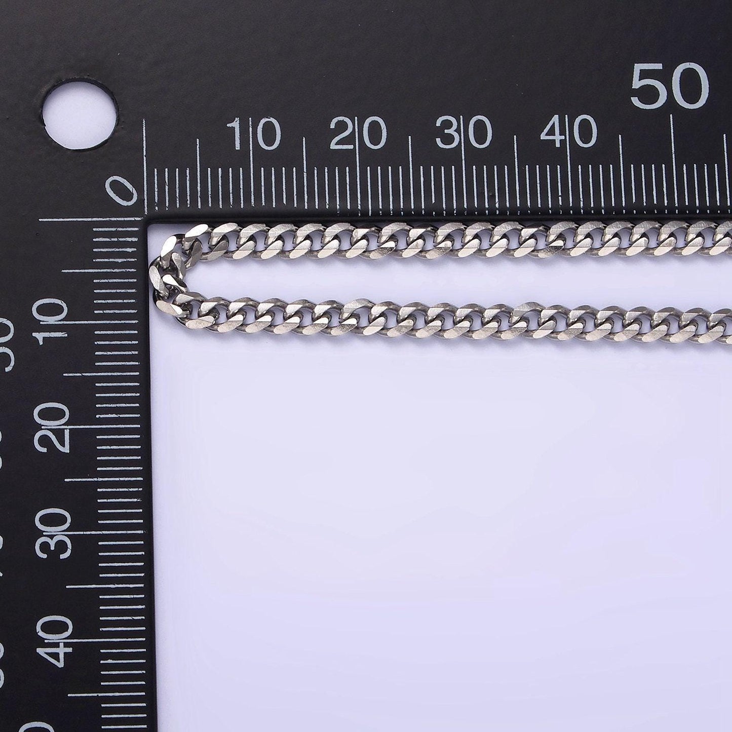 Stainless steel 3.4 mm curb chain | silver curb necklace | steel curb chain | men's stainless steel chain | tarnish resistant wa2147~wa2150