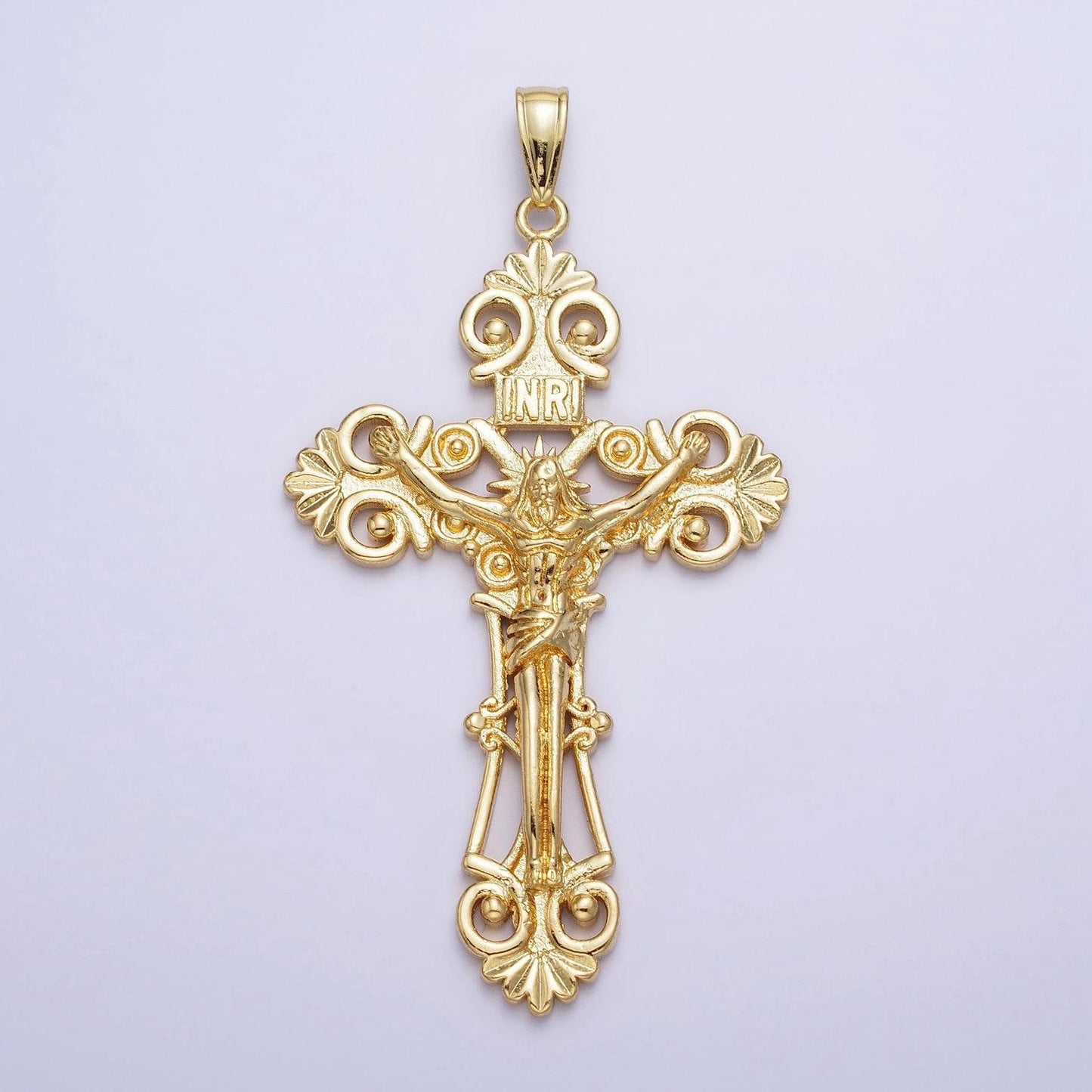 Big 24k gold filled cross charm 72mm x 38.4mm cross pendant large cross pendant for necklace statement religious jewelry aa208