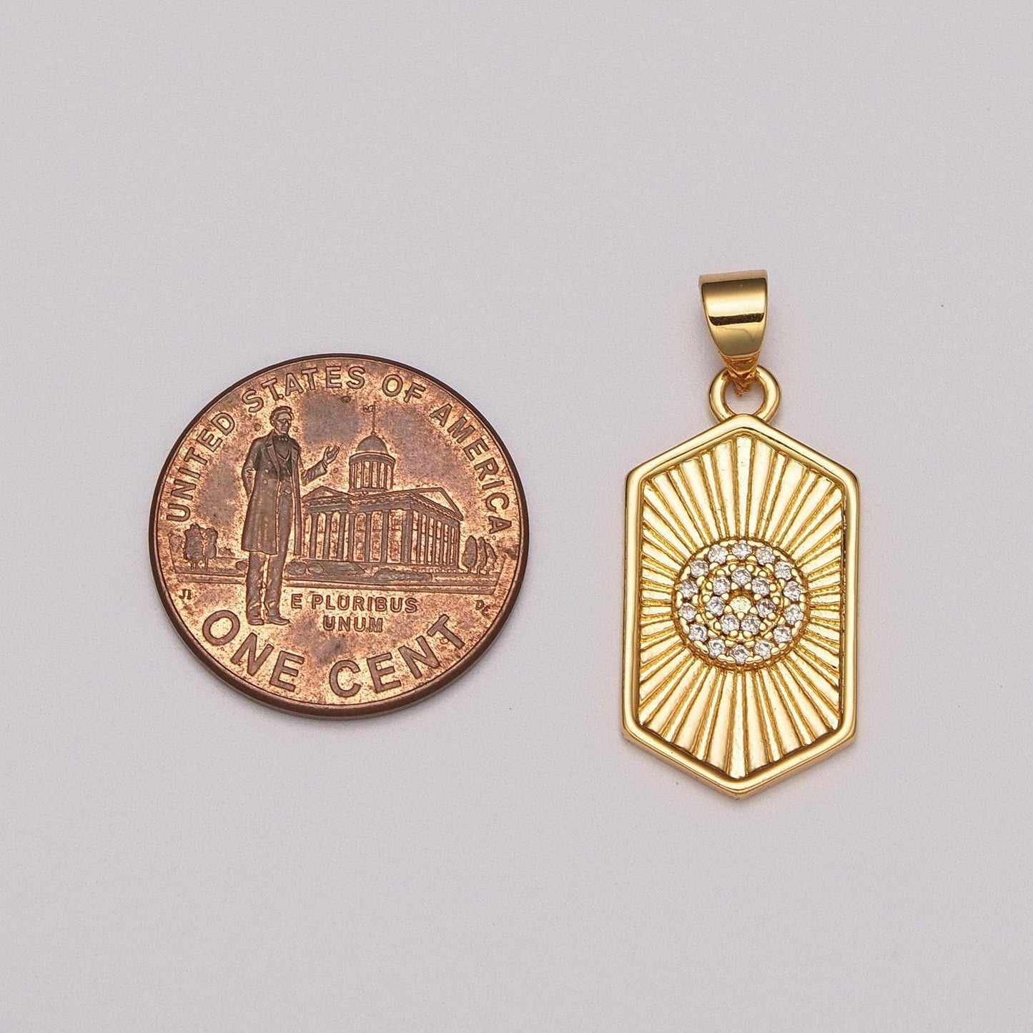 Dainty 14k gold filled hexagon medallion pendant gold sunburst charm necklace boho chic gold geometric necklace celestial jewelry