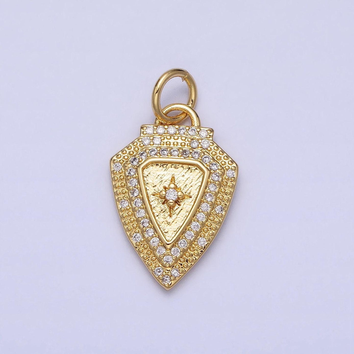 Mini gold plated shield charm cubic north star charm for necklace bracelet earring component ac374
