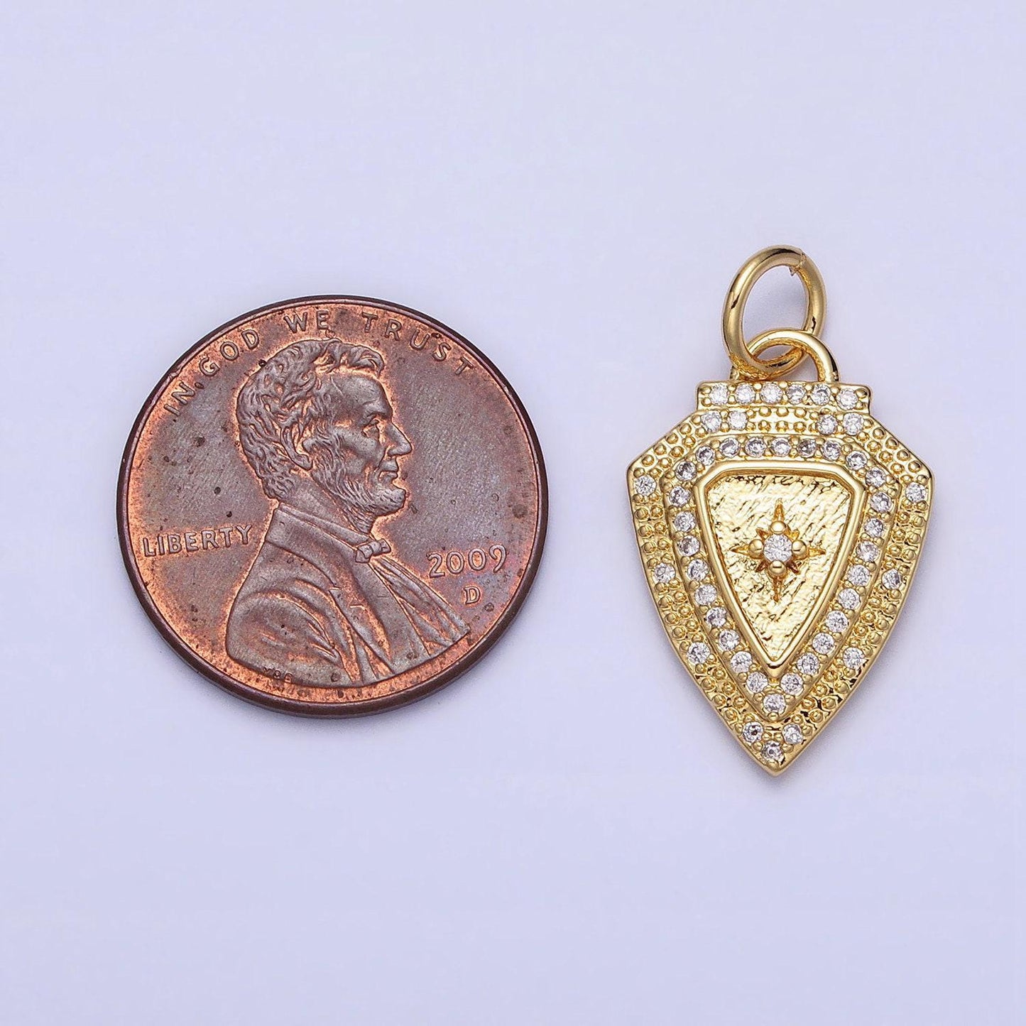 Mini gold plated shield charm cubic north star charm for necklace bracelet earring component ac374