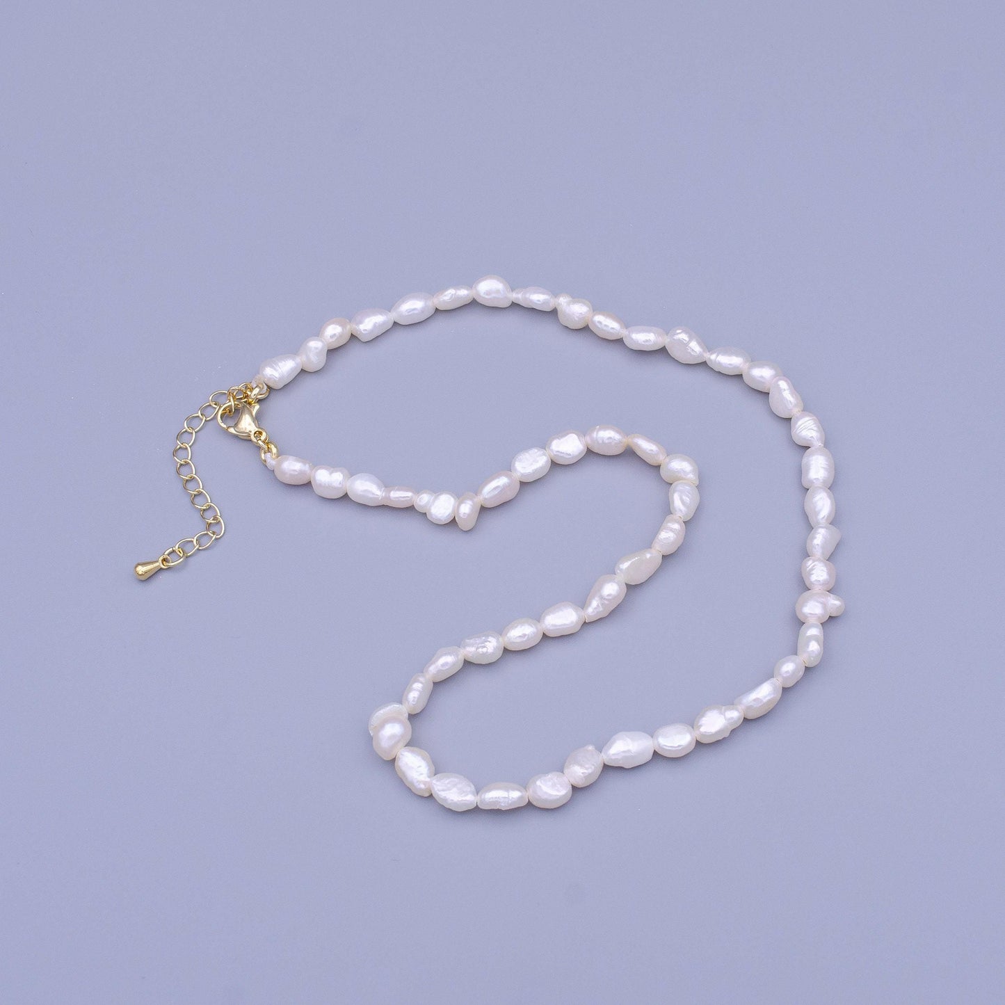 Dainty pearl necklace 5mm rice pearl choker beaded necklace tiny seed pearl layering necklace for her wedding jewelry christmas gift wa1449