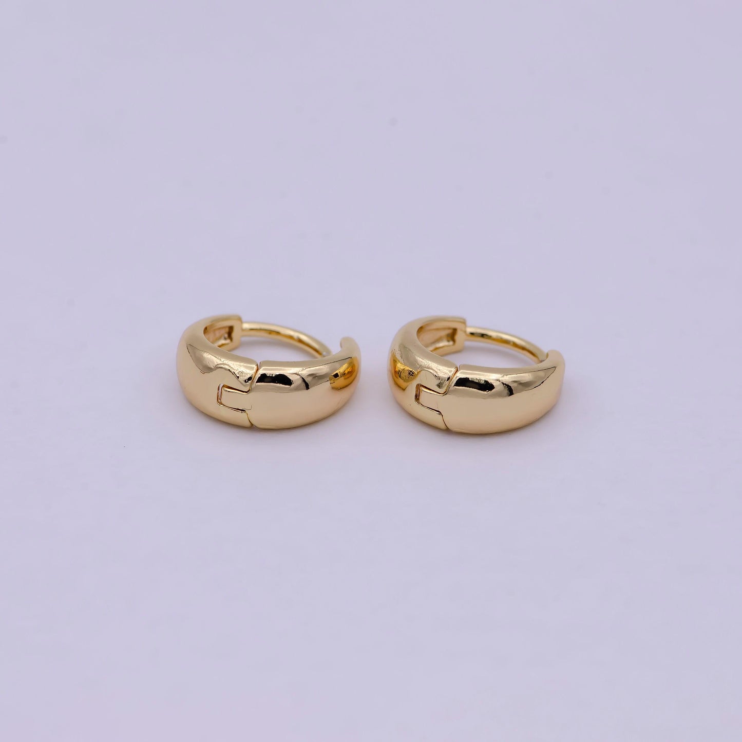 1 pair round one touch earring, hypoallergenic round hoop jewelry earring in gold filled 12mm huggie earring t-280