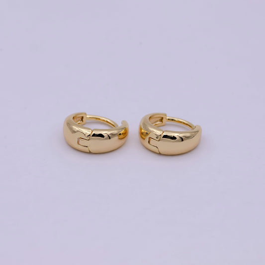1 pair round one touch earring, hypoallergenic round hoop jewelry earring in gold filled 12mm huggie earring t-280