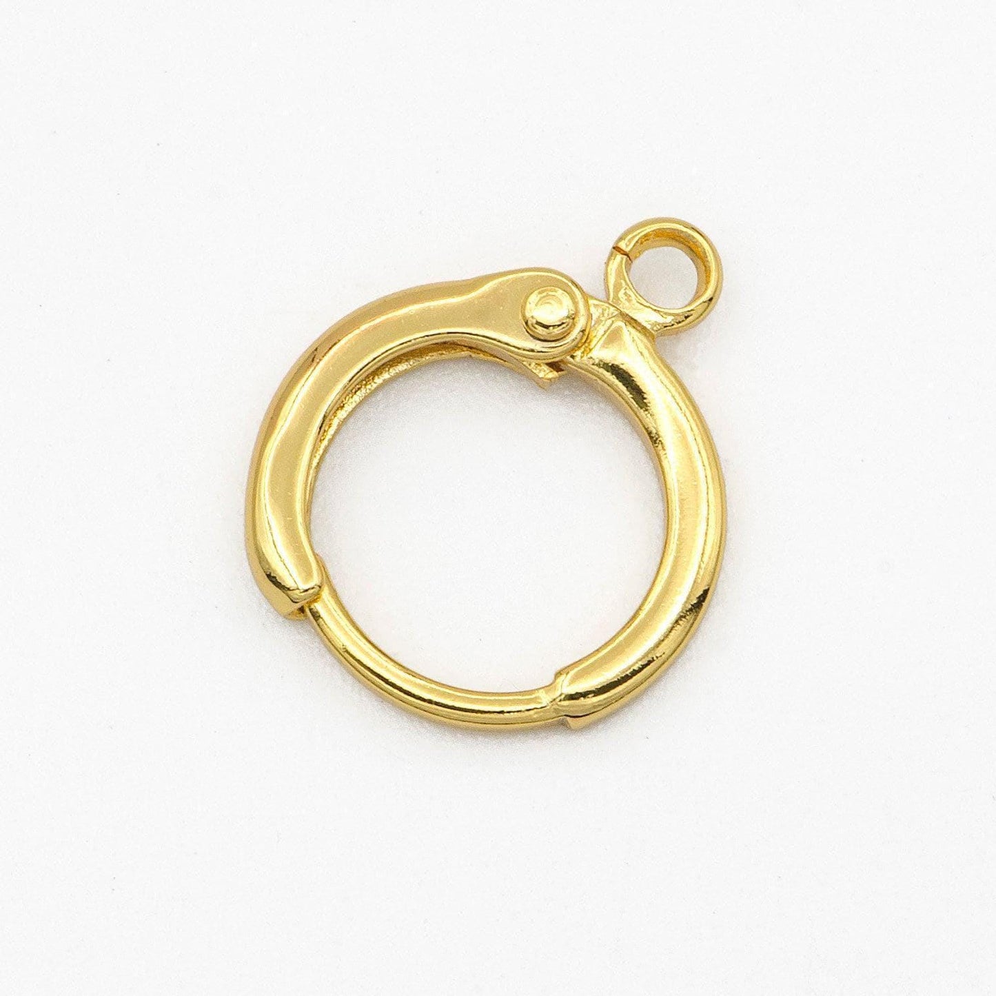 24k gold filled 11.5mm minimalist huggie open loop earrings findings supply | k008