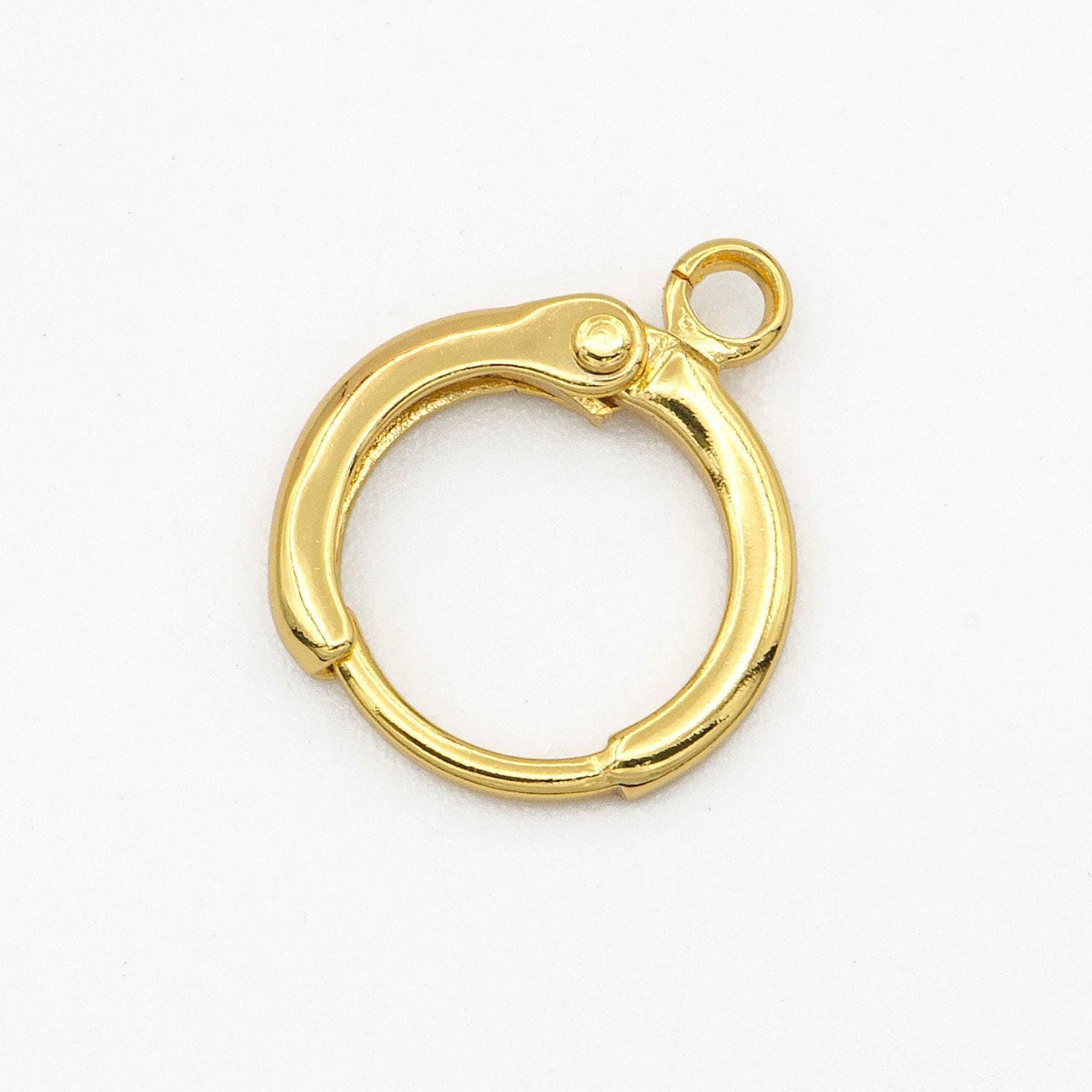 24k gold filled 11.5mm minimalist huggie open loop earrings findings supply | k008
