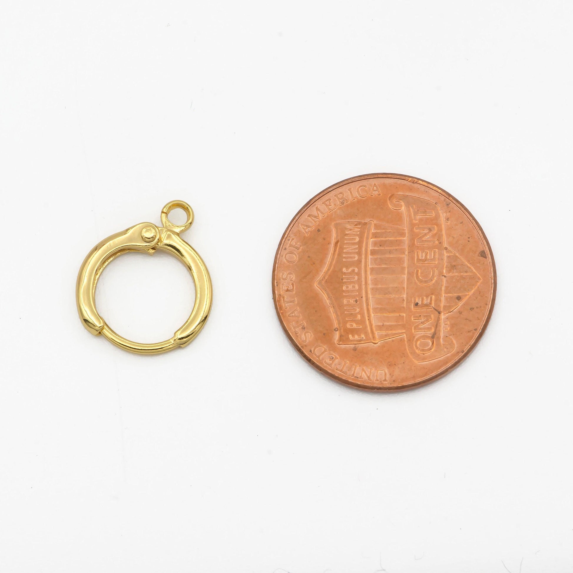 24k gold filled 11.5mm minimalist huggie open loop earrings findings supply | k008