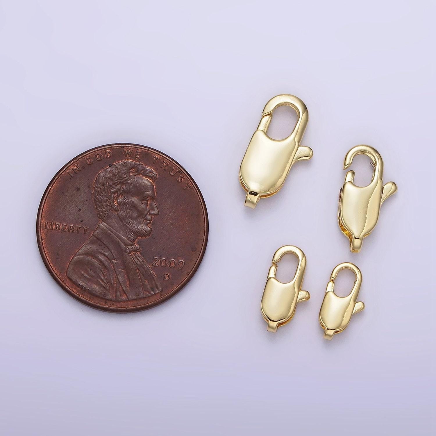 1pc wholesale 14k gold filled 13.5mm, 12mm, 10mm, 9mm lobster claw clasps closure jewelry findings supply | z525 - z528
