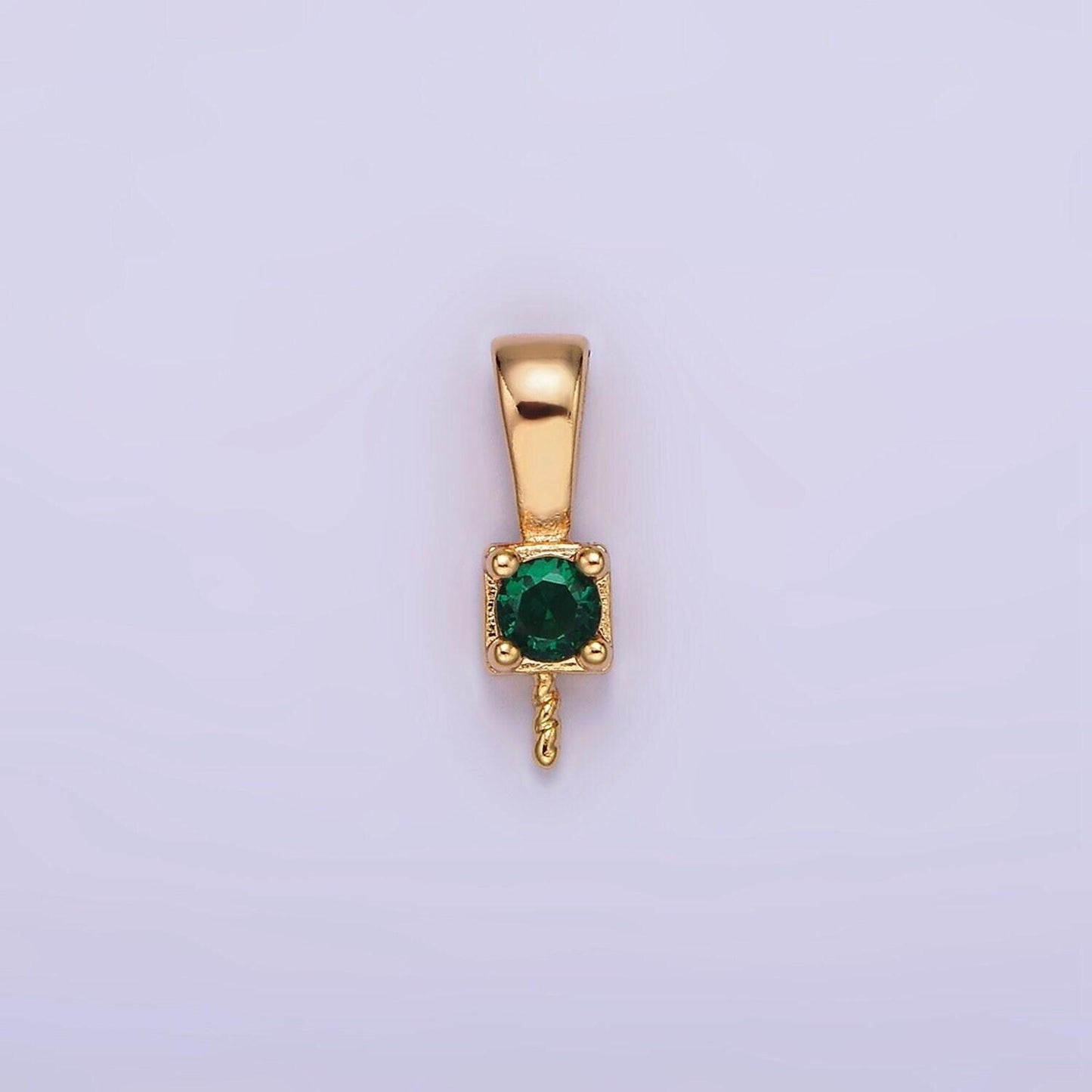 Gold peg bail caps for half drilled pearls and beads gold tone bead caps with peg with cz stone z511
