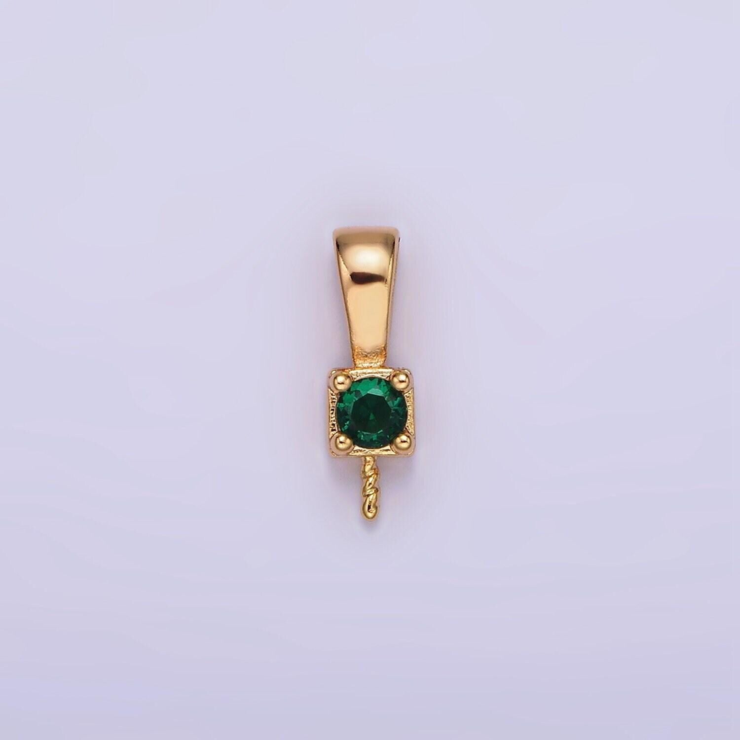 Gold peg bail caps for half drilled pearls and beads gold tone bead caps with peg with cz stone z511