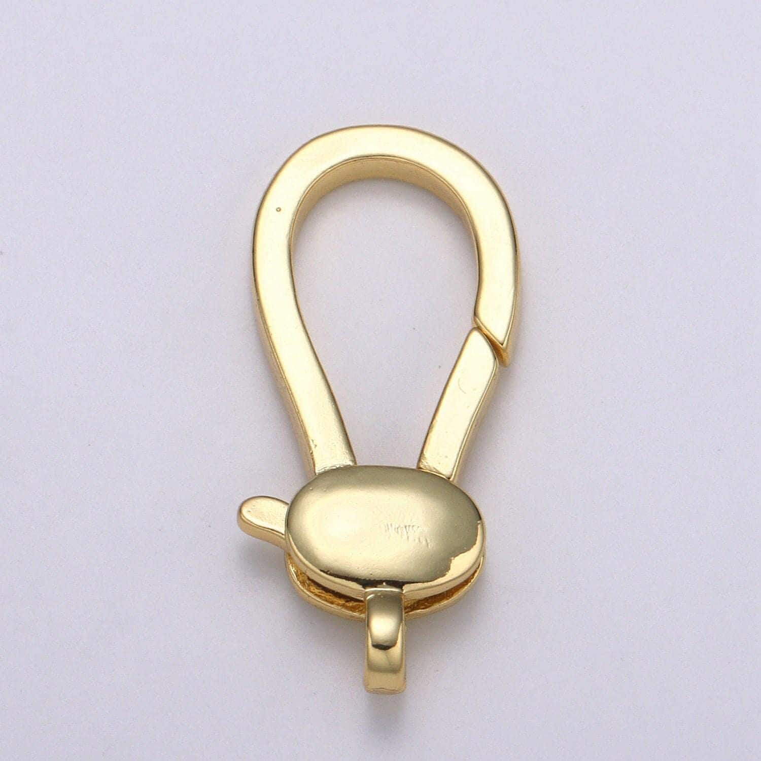 1pc wholesale lobster clasp gold, slender lobster claw for jewelry making, size option 28.3mmx11.6mm, supp-1114