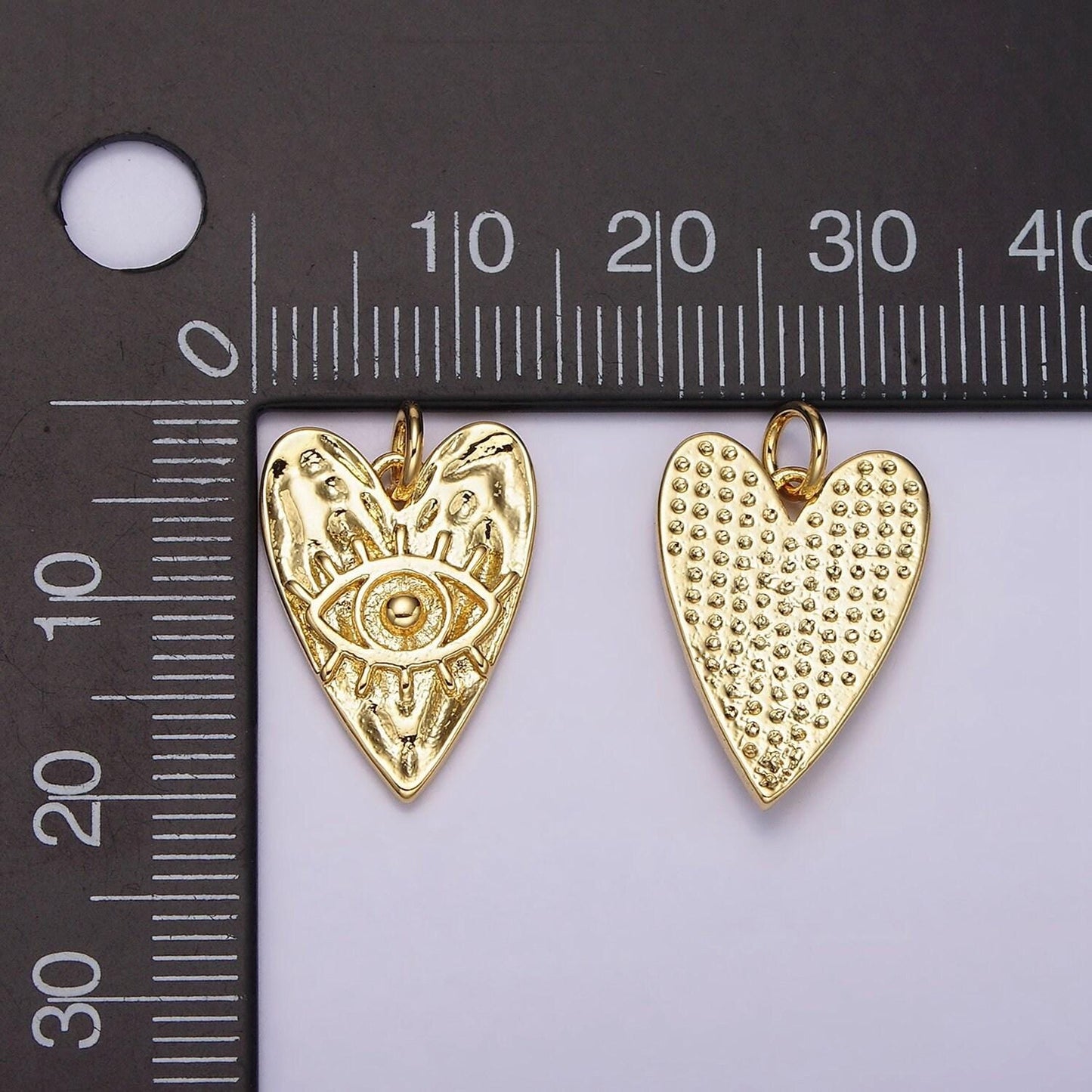 Dainty gold evil eye charm rustic heart shaped charm greek eye of ra pendant for necklace bracelet component ac910