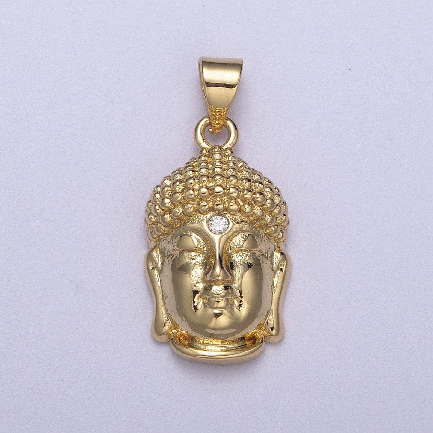 Buddha head gold pendant necklace charm h-129