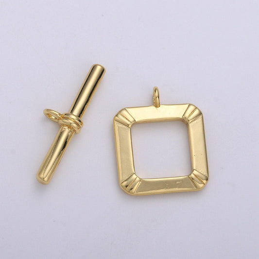 1 set 15mm gold toggle clasp square toggla clasp for jewelry making supply, supp-829