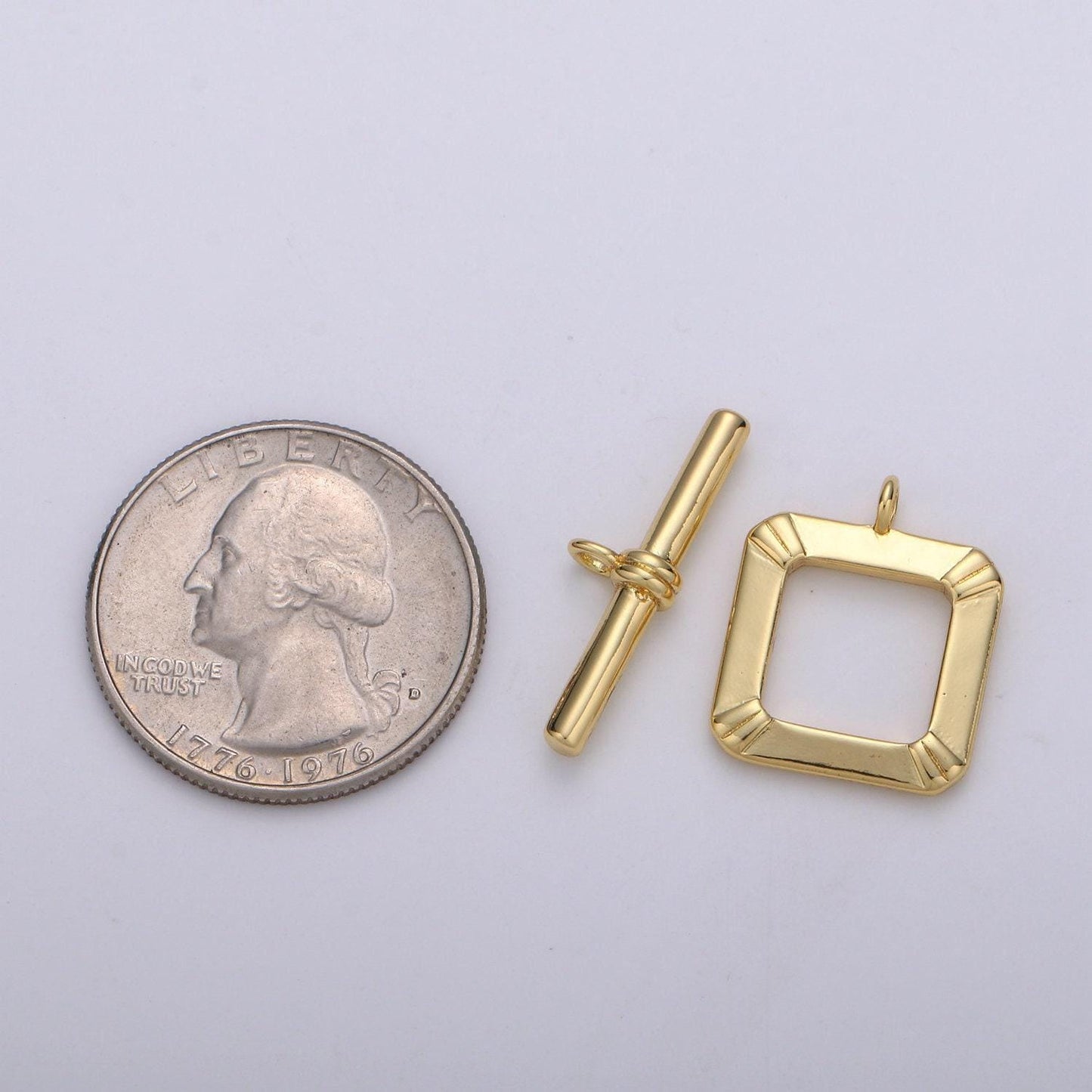 1 set 15mm gold toggle clasp square toggla clasp for jewelry making supply, supp-829