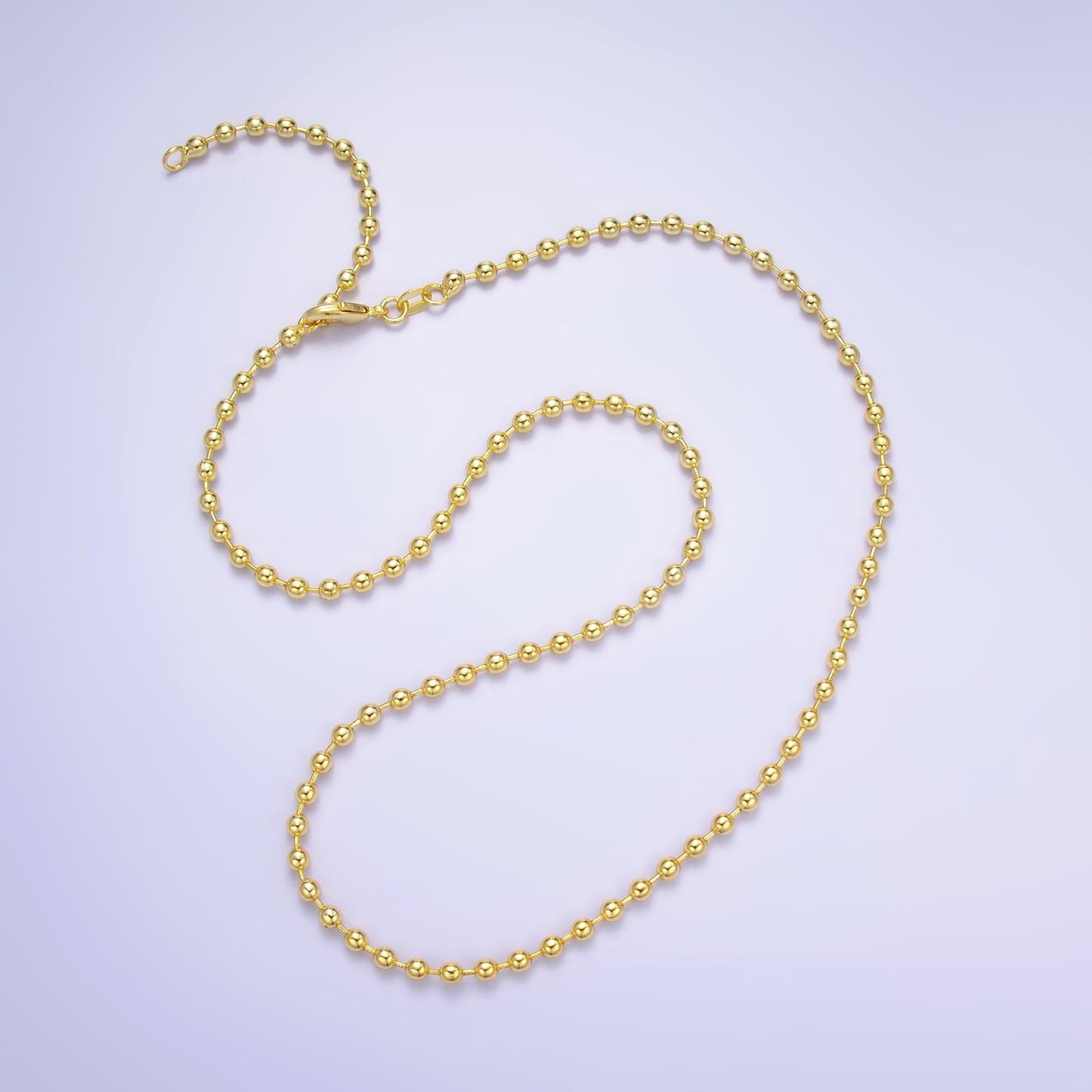 14k gold filled 3.1mm round bead 20 inch chain necklace in gold Ready to wear necklace for jewelry making supply WA-2741