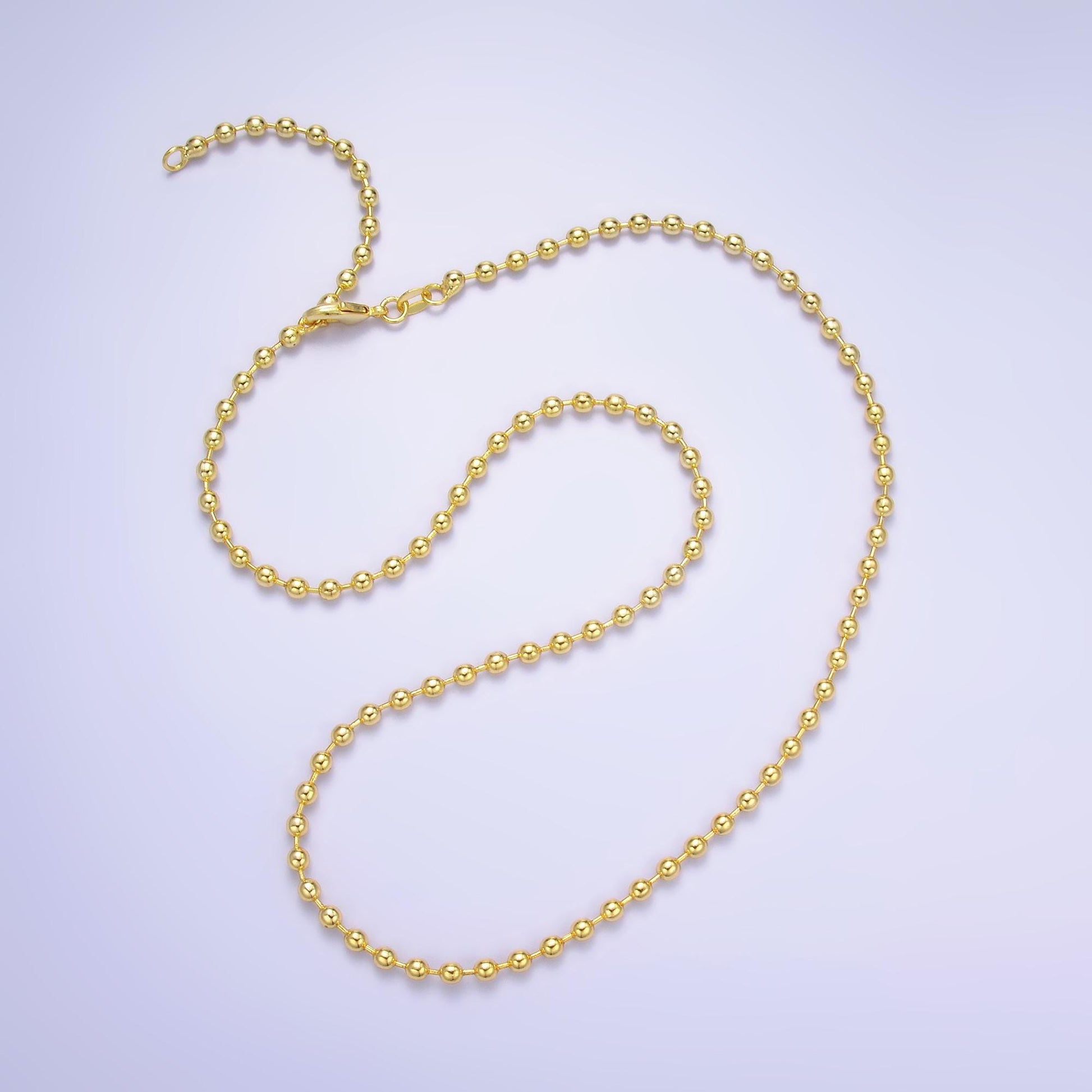 14k gold filled 3.1mm round bead 20 inch chain necklace in gold Ready to wear necklace for jewelry making supply WA-2741