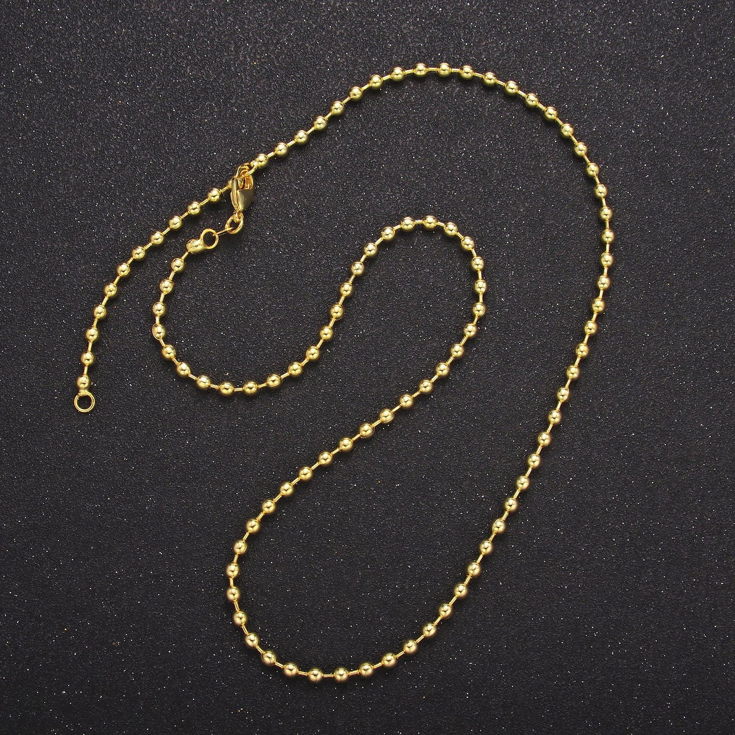 14k gold filled 3.1mm round bead 20 inch chain necklace in gold Ready to wear necklace for jewelry making supply WA-2741