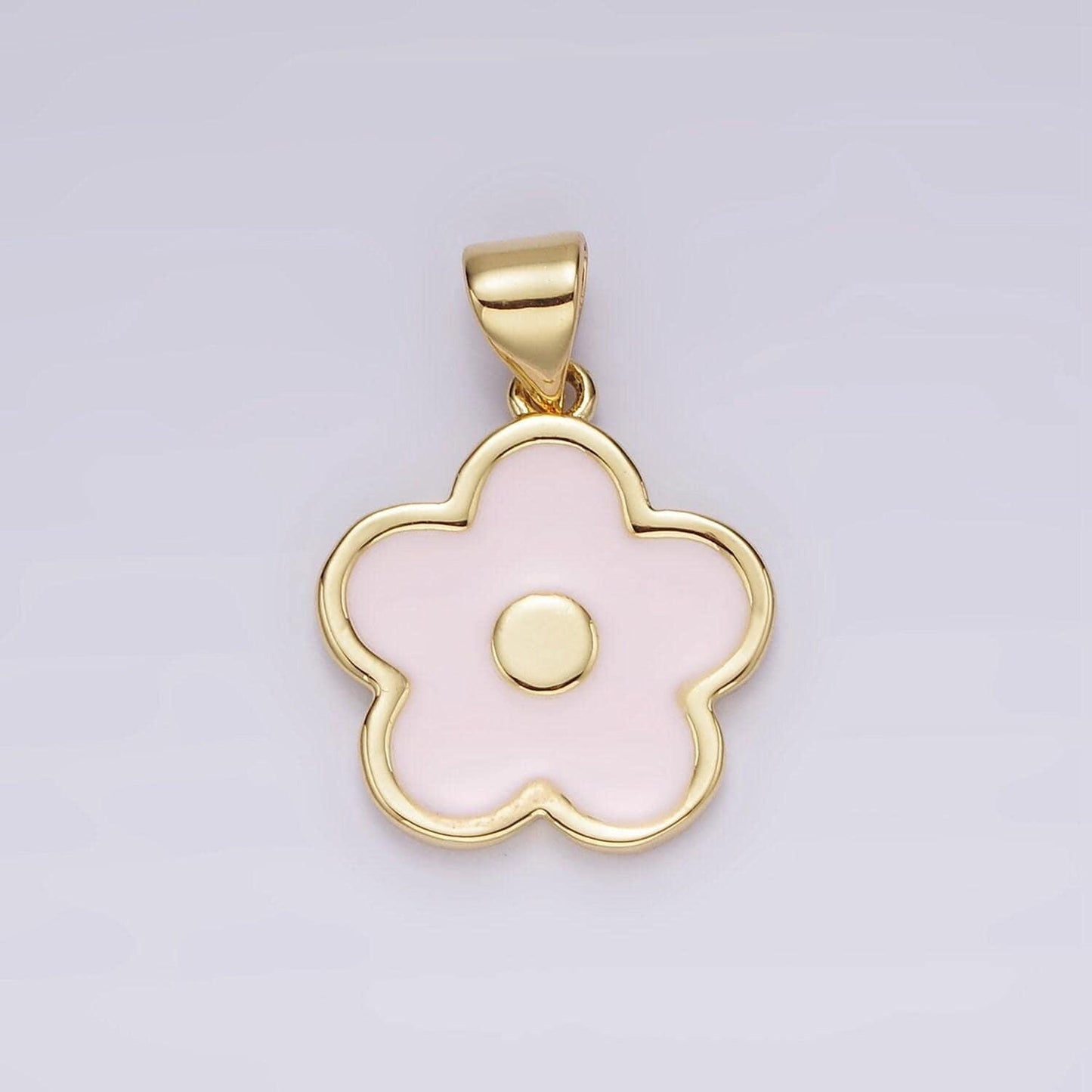 Dainty pink daisy charms kawaii pink enamel flower charms cute baby pink flower charms for bracelet necklace pendant ah078