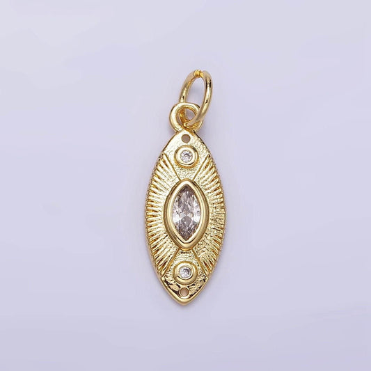 24k gold filled dainty simple evil eye charm micro pave cubic zirconia cz stones for bracelet necklace jewelry finding | f041 d438